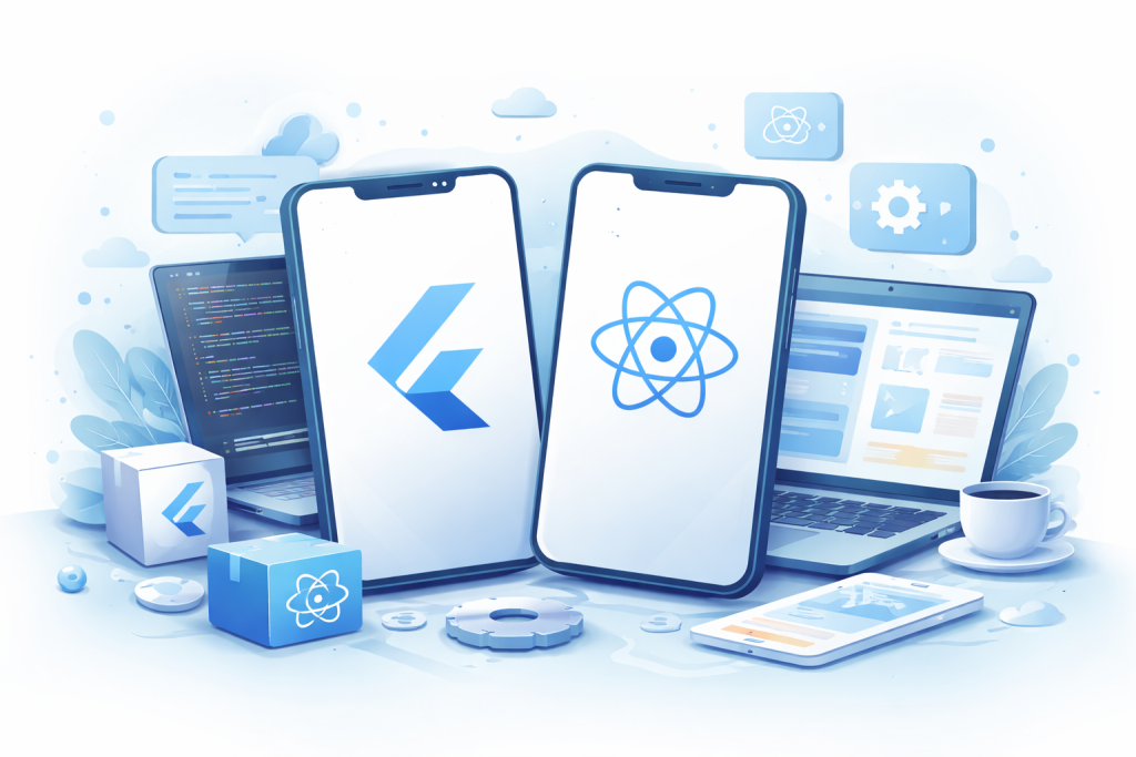 Persiapan strategi dan perencanaan sebelum memilih Flutter vs React Native.