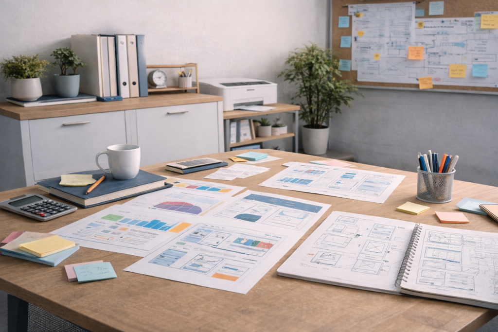 Proses Wireframe vs Mockup vs Prototype yang dikerjakan secara profesional untuk menghasilkan desain yang lebih terstruktur dan optimal.