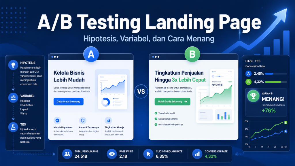 A/B testing landing page